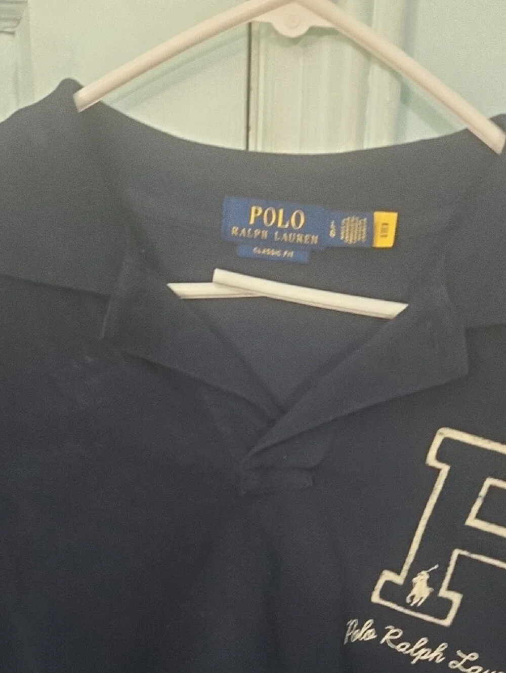 Ralph Lauren Navy Polo with Gold Logo